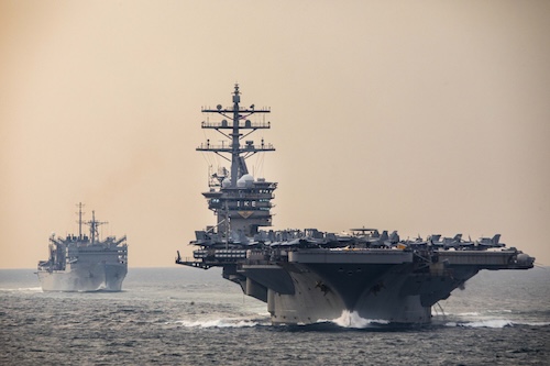 Dwight D. Eisenhower Carrier Strike Group transiting the Strait of Hormuz